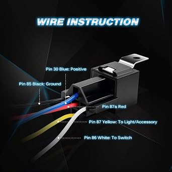 Nilight 50003R Automotive Set 5-Pin 30/40A 12V SPDT with Interlocking Relay Socket and Wiring Harness-5 Pack,