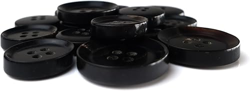 Miniatura 3 de ButtonMode El juego de 16 botones de traje de cuerno de búfalo tiene 4 botones de 0.787 in (34 pulgadas) para chaqueta frontal, 12 botones de 0.591