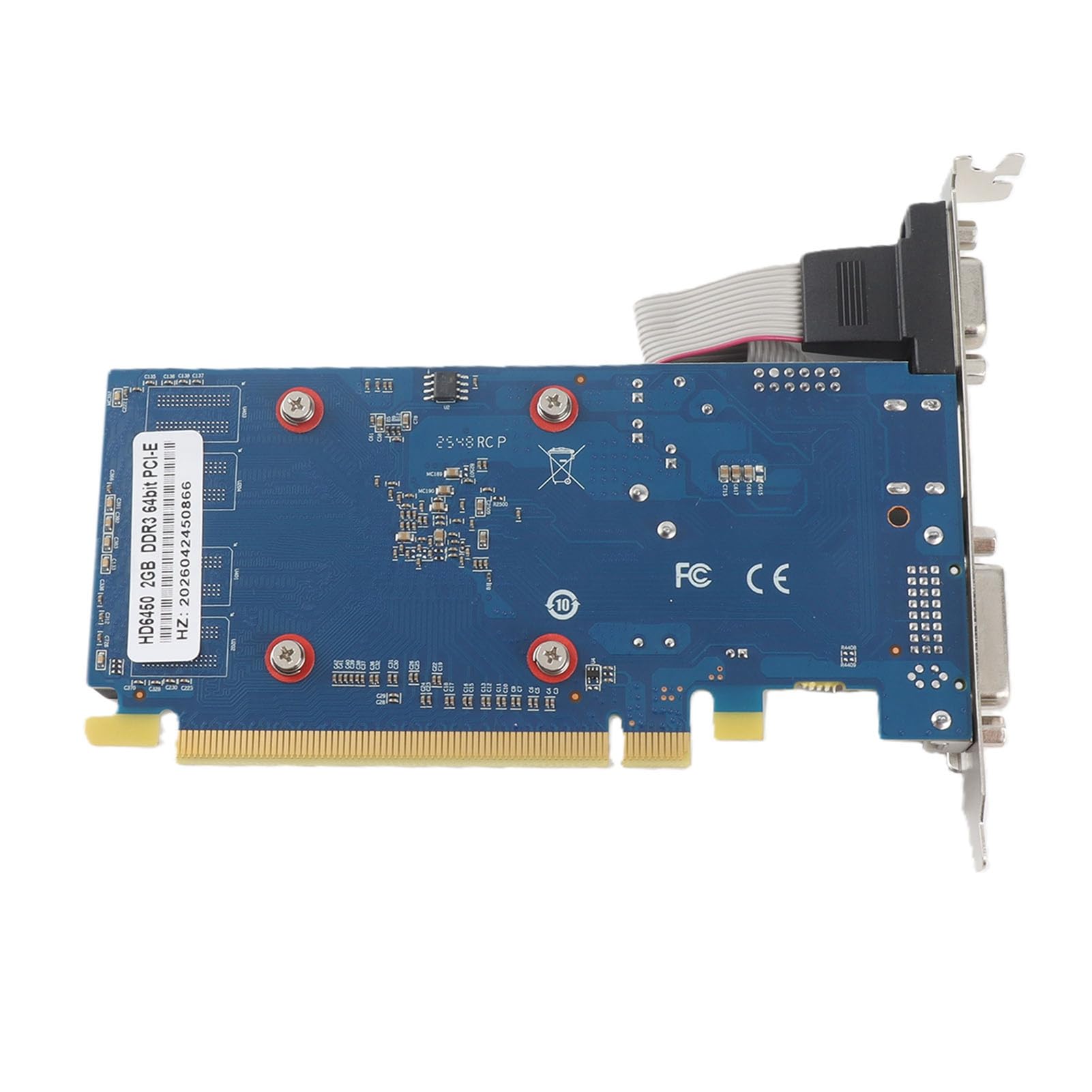 VBESTLIFE Tarjeta gráfica para PC, Tarjeta gráfica HD6450 2G 64bit DDR3 con Ranura PCI Express 3.0, para computadora de Escritorio de Oficina