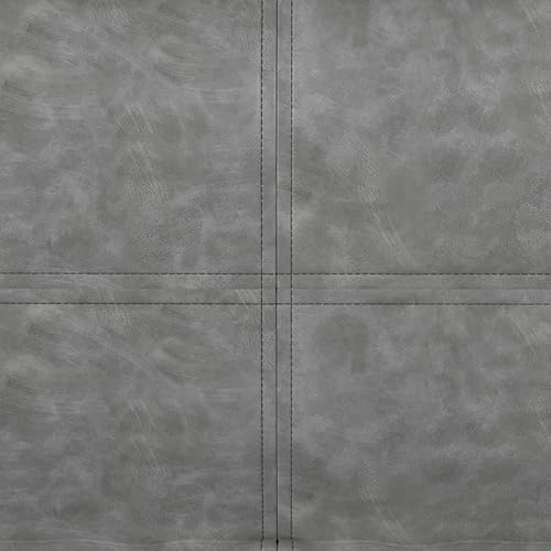 Miniatura 9 de SIMPLIHOME Brody - Puf cuadrado grande de 30 pulgadas de ancho, color gris envejecido, otomana de piel sintética vegana, reposapiés o asiento