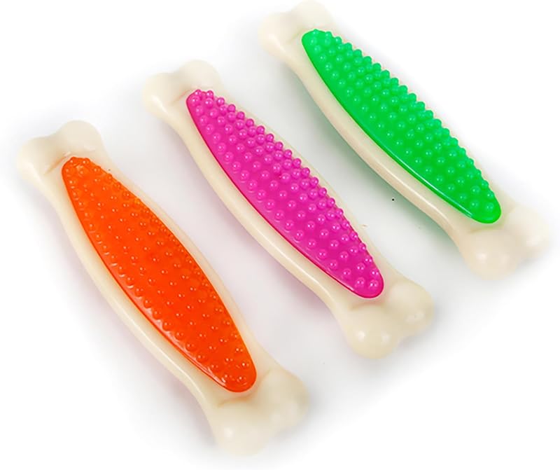 Hartz Chew 'n Clean Tuff Bone Juguete masticable para perros, tamaño grande, paquete de 3
