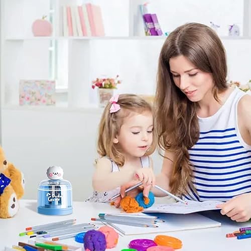 Miniatura 2 de Sacapuntas eléctrico  Sacapuntas de diseño lindo para lápices de colores (0.23  0.39 pulgadas), hoja de regreso a clases para afilar rápidamente,
