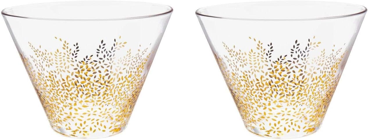 Portmeirion Chelsea Collection Glass Bowls Boxed Set of 2, Gold