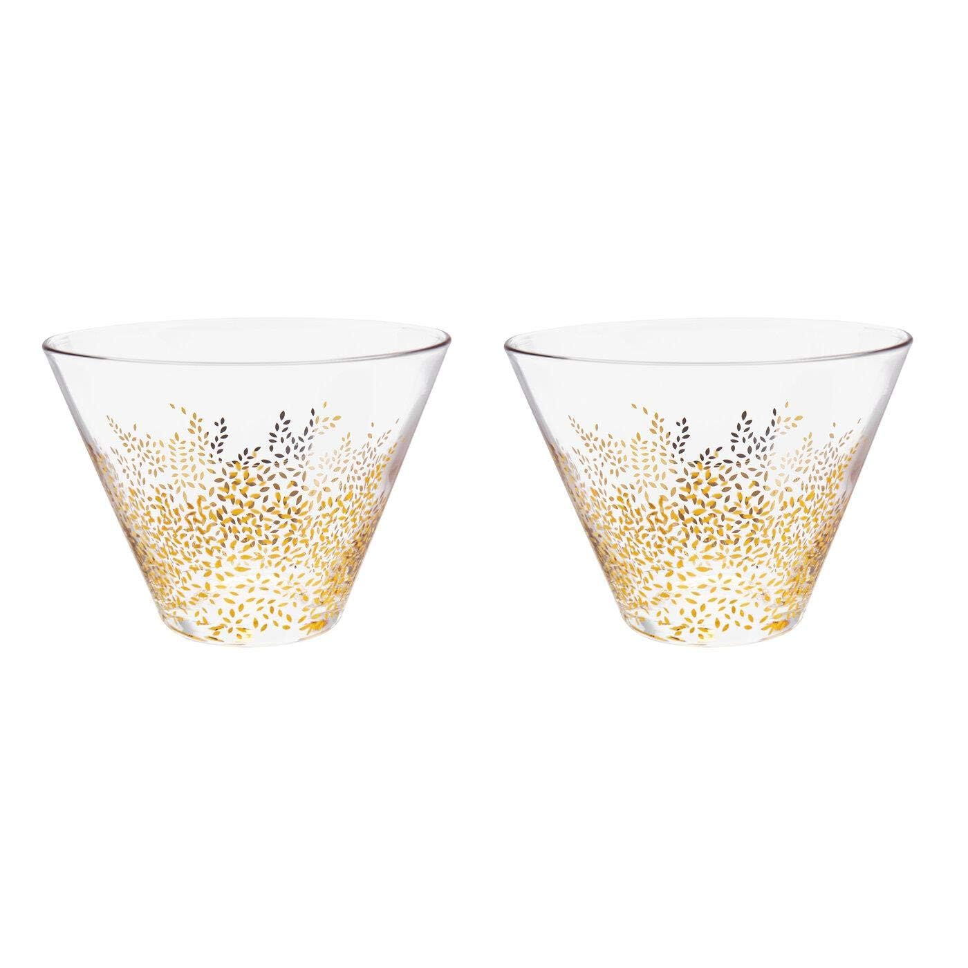 Portmeirion Chelsea Collection Glass Bowls Boxed Set of 2, Gold