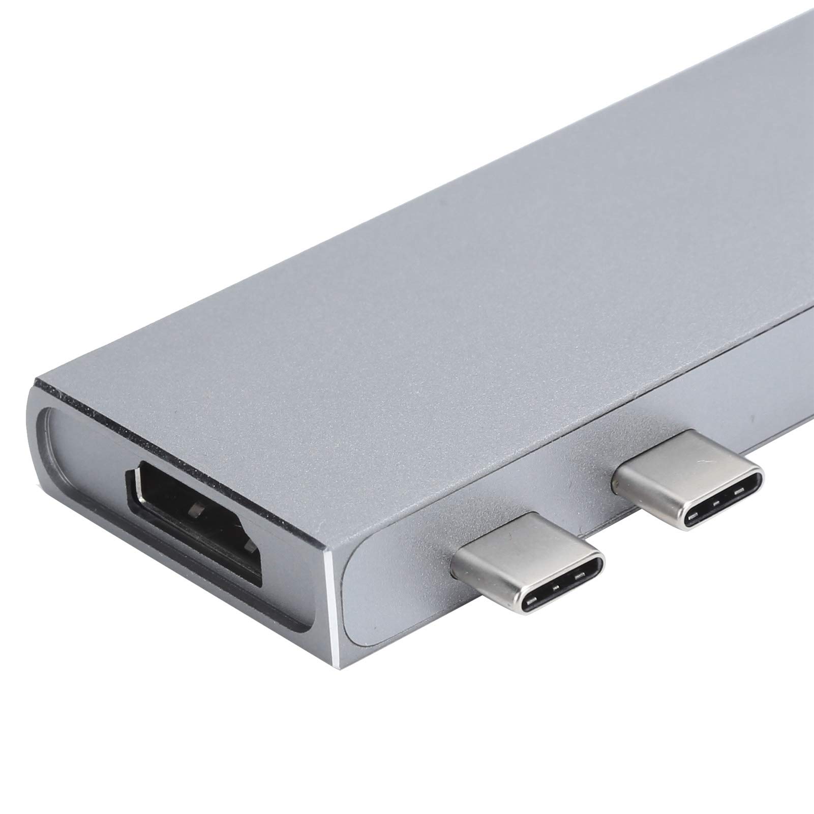 Adapter koncentratora USB C 7 w 1, koncentrator komputerowy z 2 portami USB 3.1, 2 porty HDMI, czytnik kart SD/TF, ładowanie PD, metalowy hub procesowy CNC do Pro Air, laptopa, komputera, do użytku