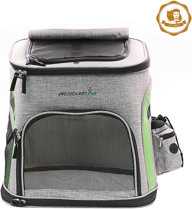 Pet Carrier Backpack Soft-Sided Car Seat for Cats and Dogs with Mesh Ventilation Safety Strap Easy-Fit for Travel, Hiking, Walking and…
