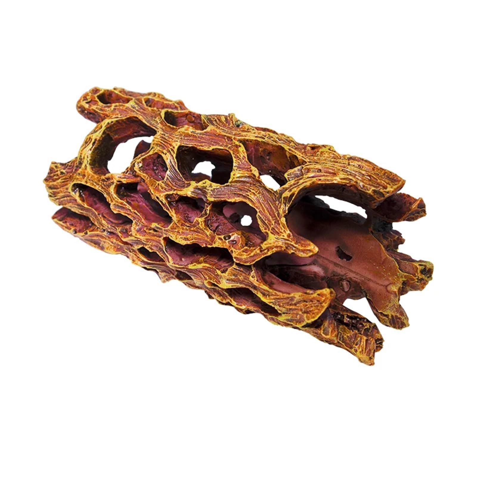 QuxetlRyz Aquarium Tunnel Decoration Aquarium Hideout Caves, Fish Shrimp Shelter Breeding Spawning Holes for Cichlids Plecos, Tank Decor, Aquatic Pet Supplies(Red)