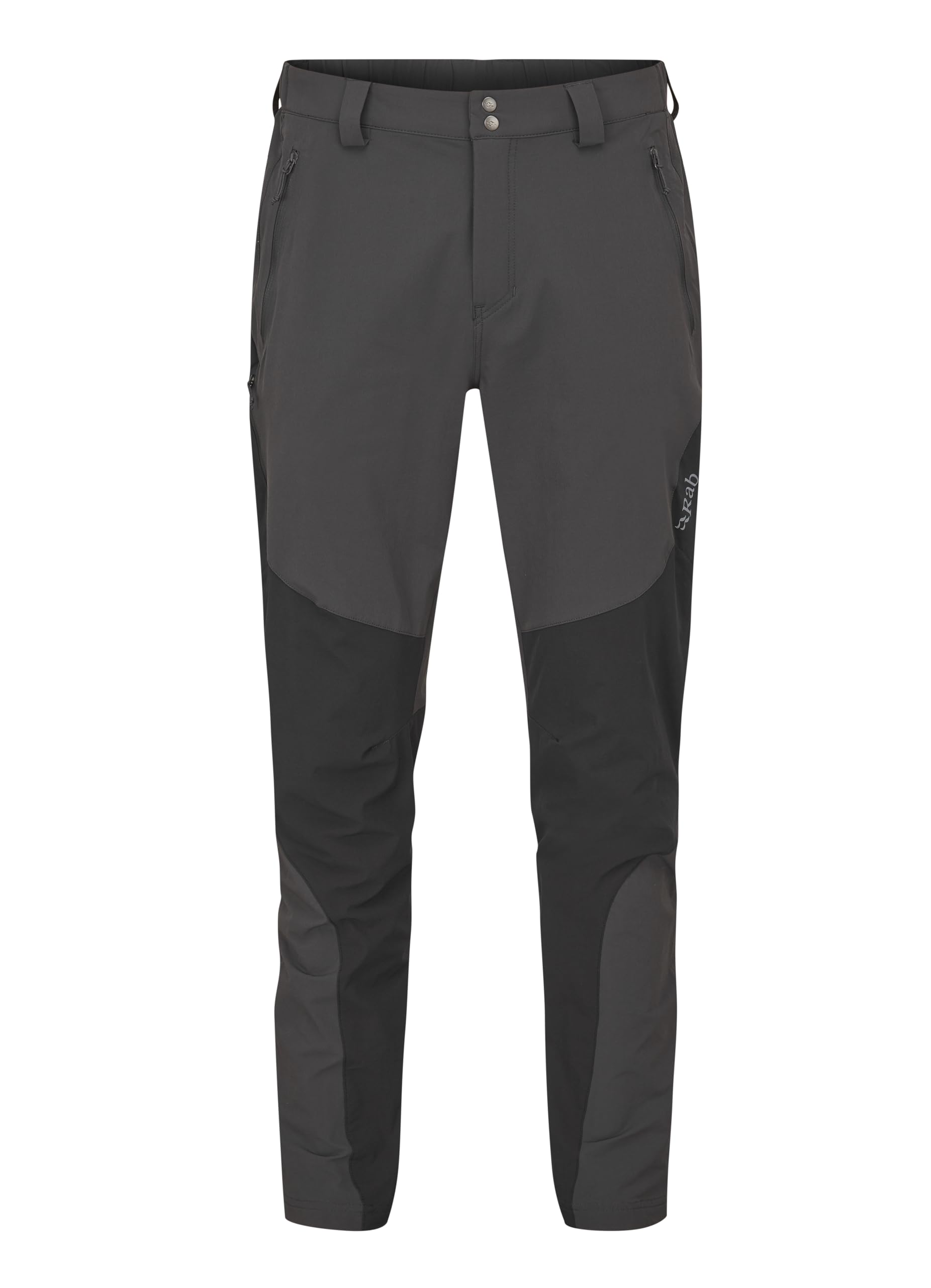 Rab Men's Torque Mountain Pants - Durable Softshell Active Trousers for Hiking, Trekking, & Climbing - Anthracite/Black - 36/32" Inseam