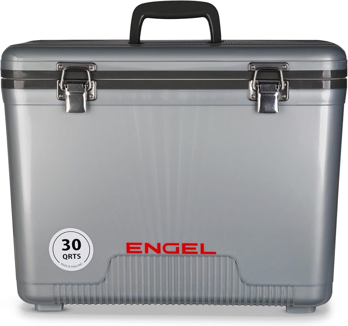 ENGEL Cooler Box 28.4L - Leak-Proof, Drybox Cooler for Camping, Fishing, Hiking,Picnic - Ice Boxes Large Enough for 30 Cans, 42 x 28.6 x 32.4 CM Small Cool Box for Drinks and Food in Silver โ image 1