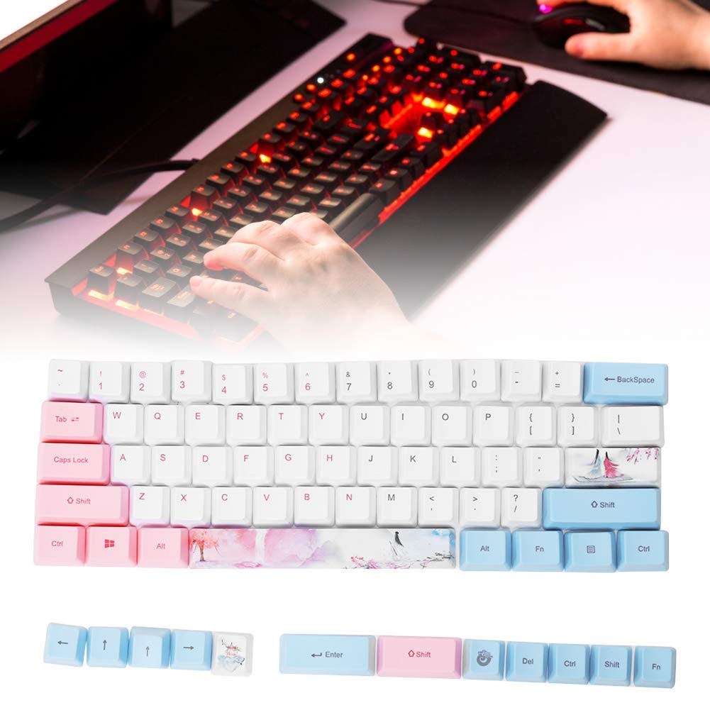 Keycap 73 pcs Sublimation Pink Keycaps PBT Mechanical