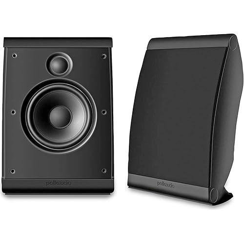 Polk Audio OWM3 Wall and Passive Bookshelf Speakers | The Most High-Performance Versatile Loudspeaker | Paintable Grilles (Home Speakers Pair, Black)