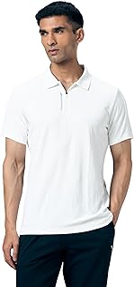 technosport Men's Slim Fit Textured Half Sleeve Zipper Polo T-Shirt with Quick Dry, UPF50+ for Sports & Regular Use-picture-36
