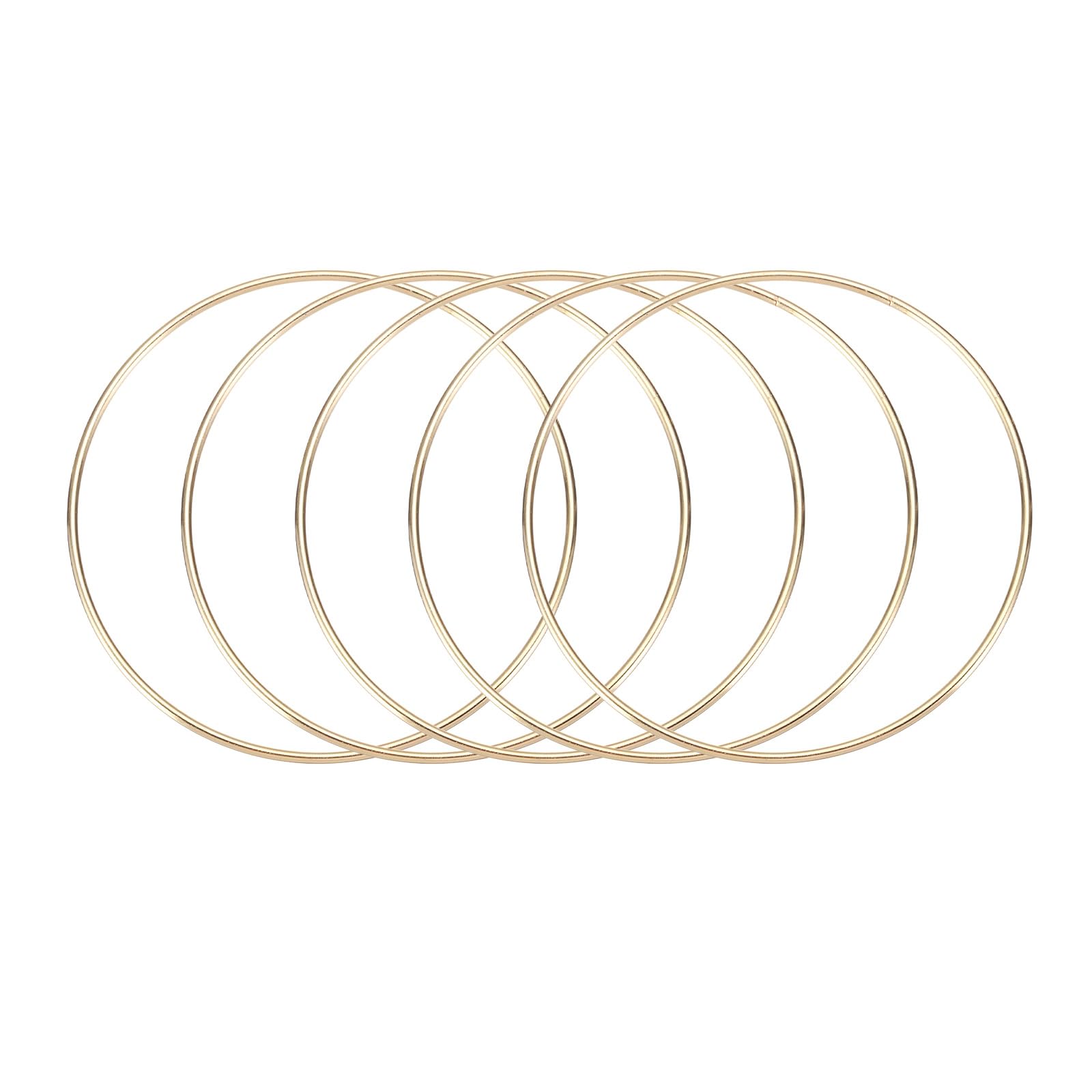 sourcing map 5 Pcs Dream Catcher Rings,Metal Crafts Hoops Floral Hoop 5 Inch Macrame Hoops Rings for DIY Crafts Wreath Making Supplies Plant Hangers,Gold