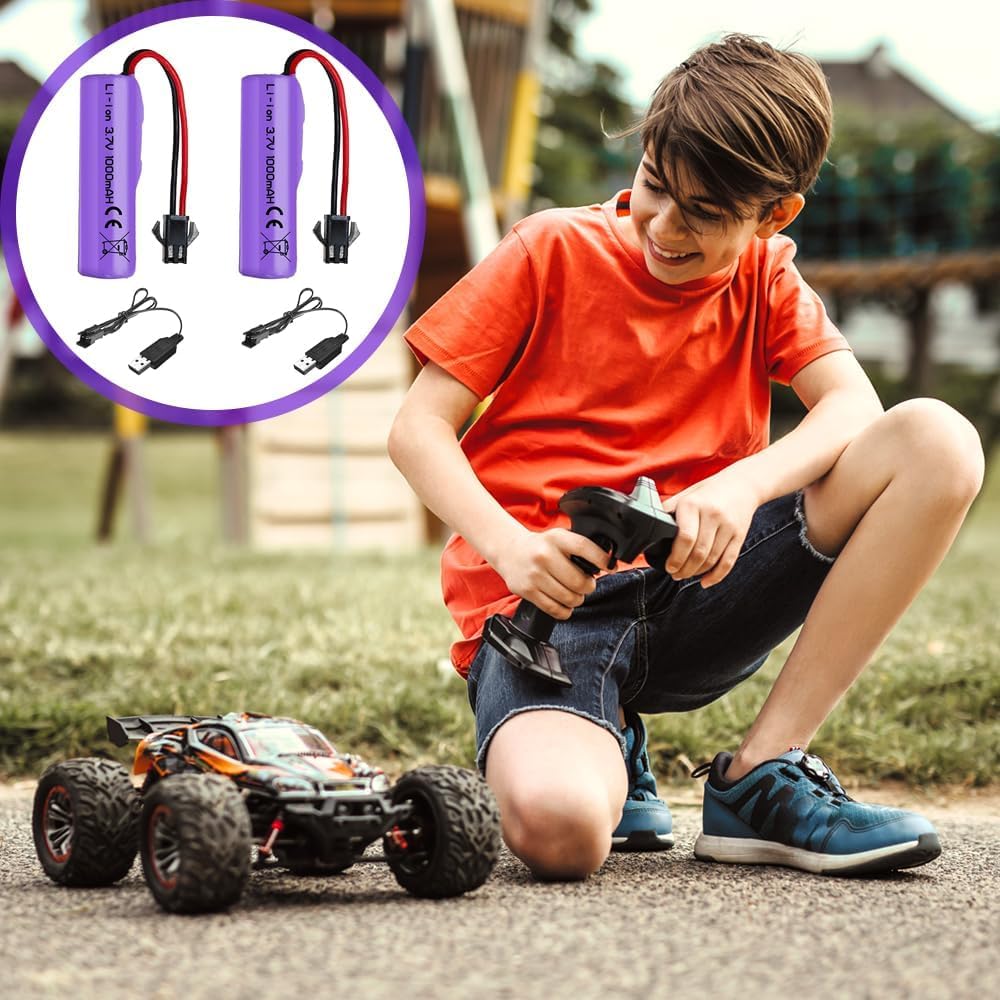 Akumulator litowo-jonowy 3,7 V 1000 mAh SM-2P + ładowarka USB do samochodów RC