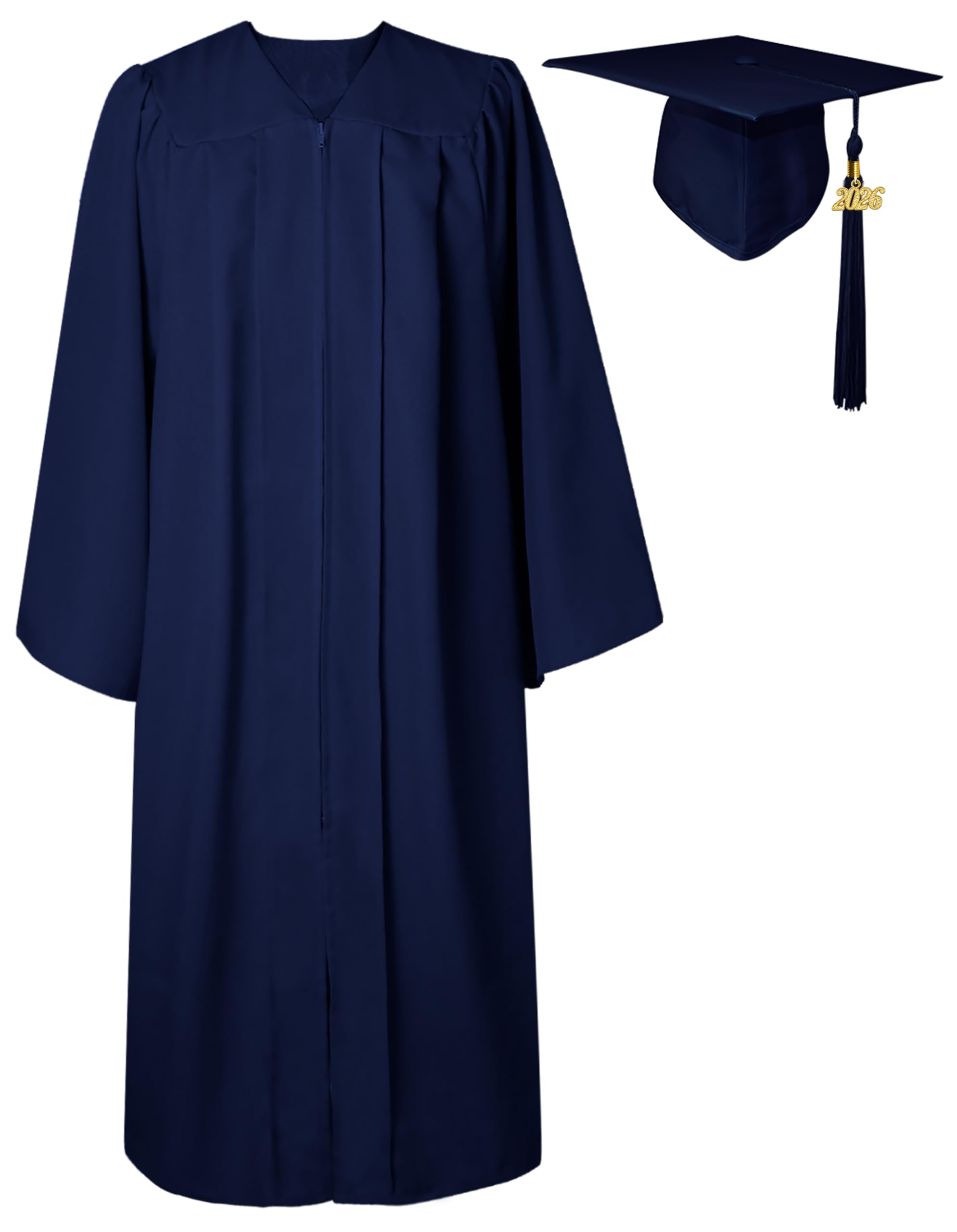 Graduation Talar with Hat 2025 Graduate Robe Bachelor Uni Master Costume Gifts Graduates Academic Men Women 12 Colours, navy, L