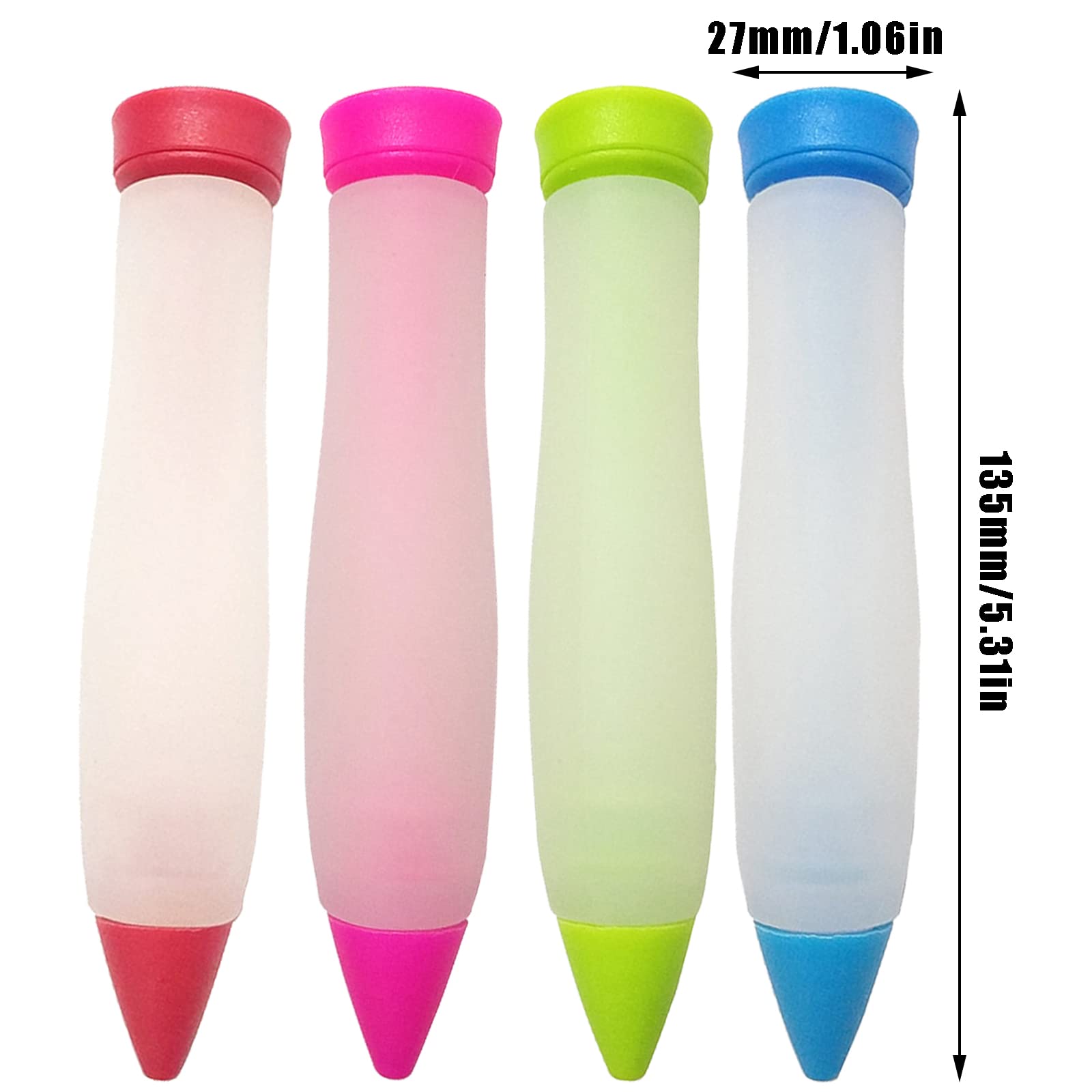 Penna Decorativa Per Dolci - 4 Penne Silicone Con 16 Beccucci Per Cioccolato E Glassa - Foto 3