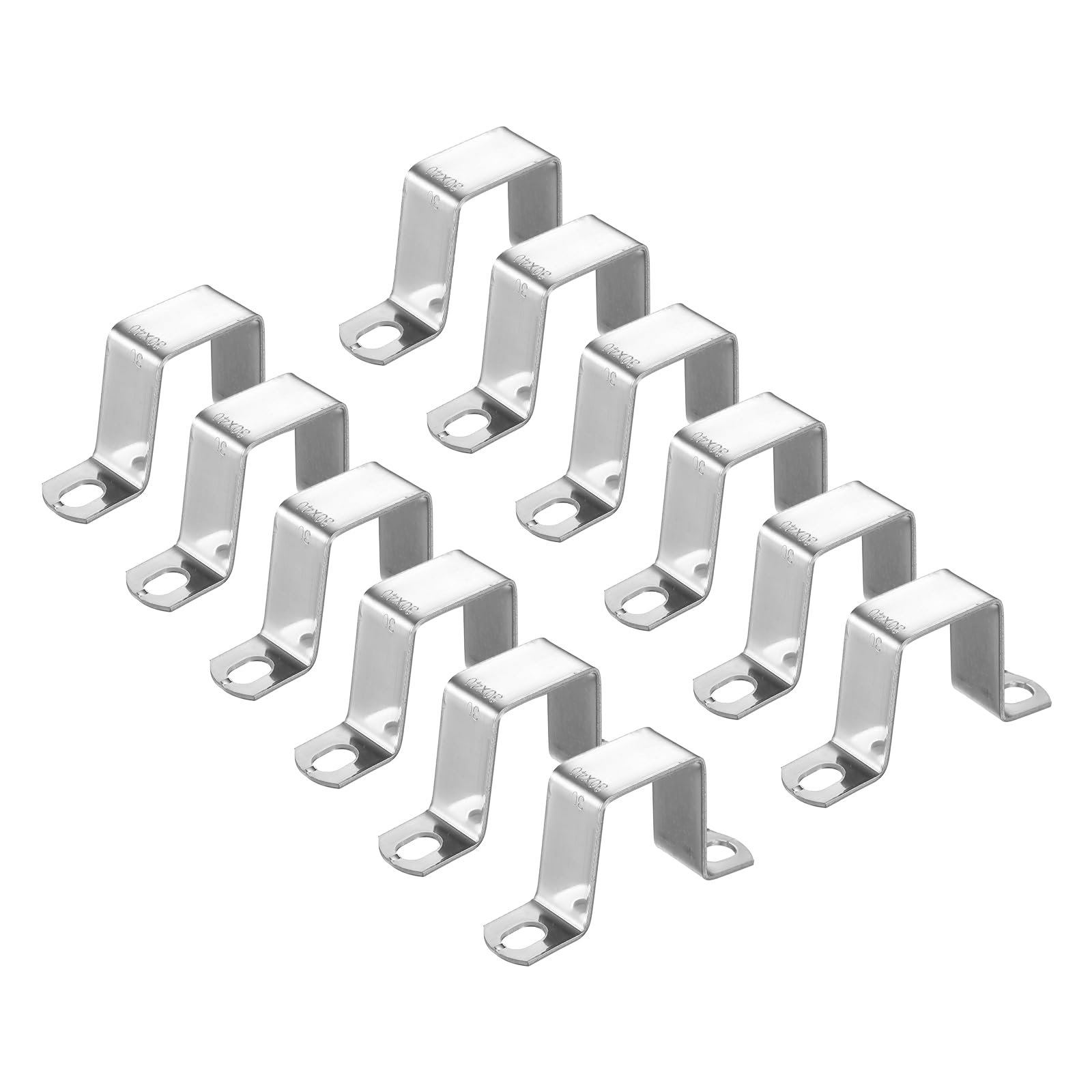 sourcing map 12pcs Square Pipe Clamp, 30x40mm 304 Stainless Steel