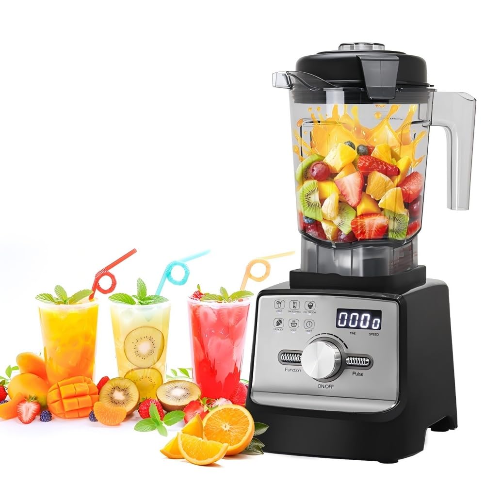 Panana 2000ml Professional Smoothie Blender, 2200W Powerful Blender Smoothie Maker with 5 Menu and 9 Speed for Kitchen Ice Crusher, Smoothies, Fruit Juice, Protein Shake
