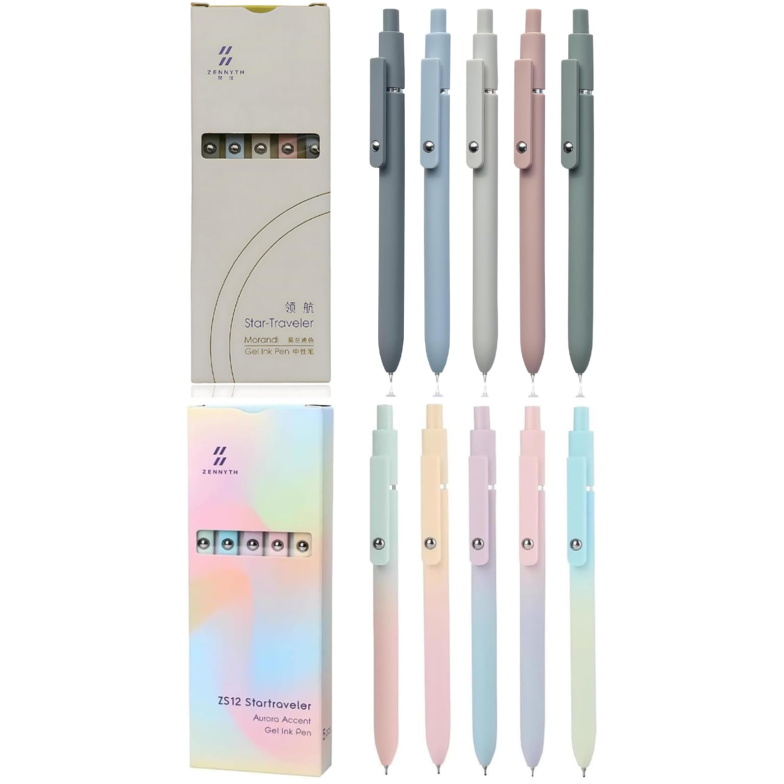 GJNMYSD 10 Pcs 0.5mm&0.7mm Gel Pens Black Ink, Quick Dry & Smooth Writing Fine Point Pens for Journaling Note Taking