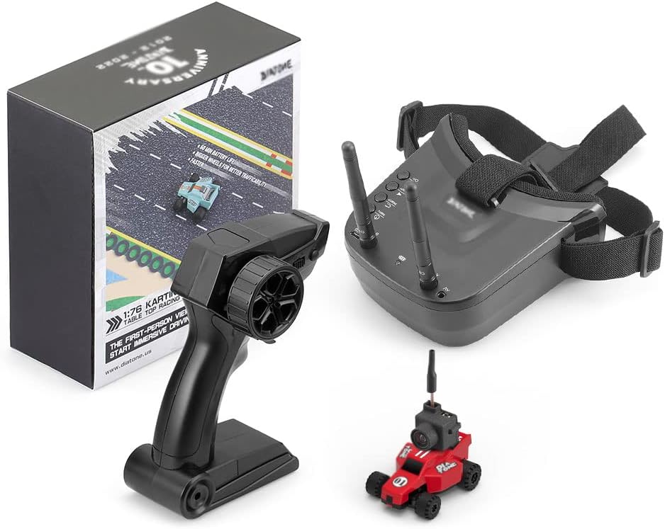 SKYTEEY Coche De Control Remoto con Cámara HD Y Gafas FPV, Mini Kart RC Car A Escala 1/76, Mini Coches RC De Alto Rendimiento para Adultos 2.4 GHz RC Drift Car para Niños Adultos Niños
