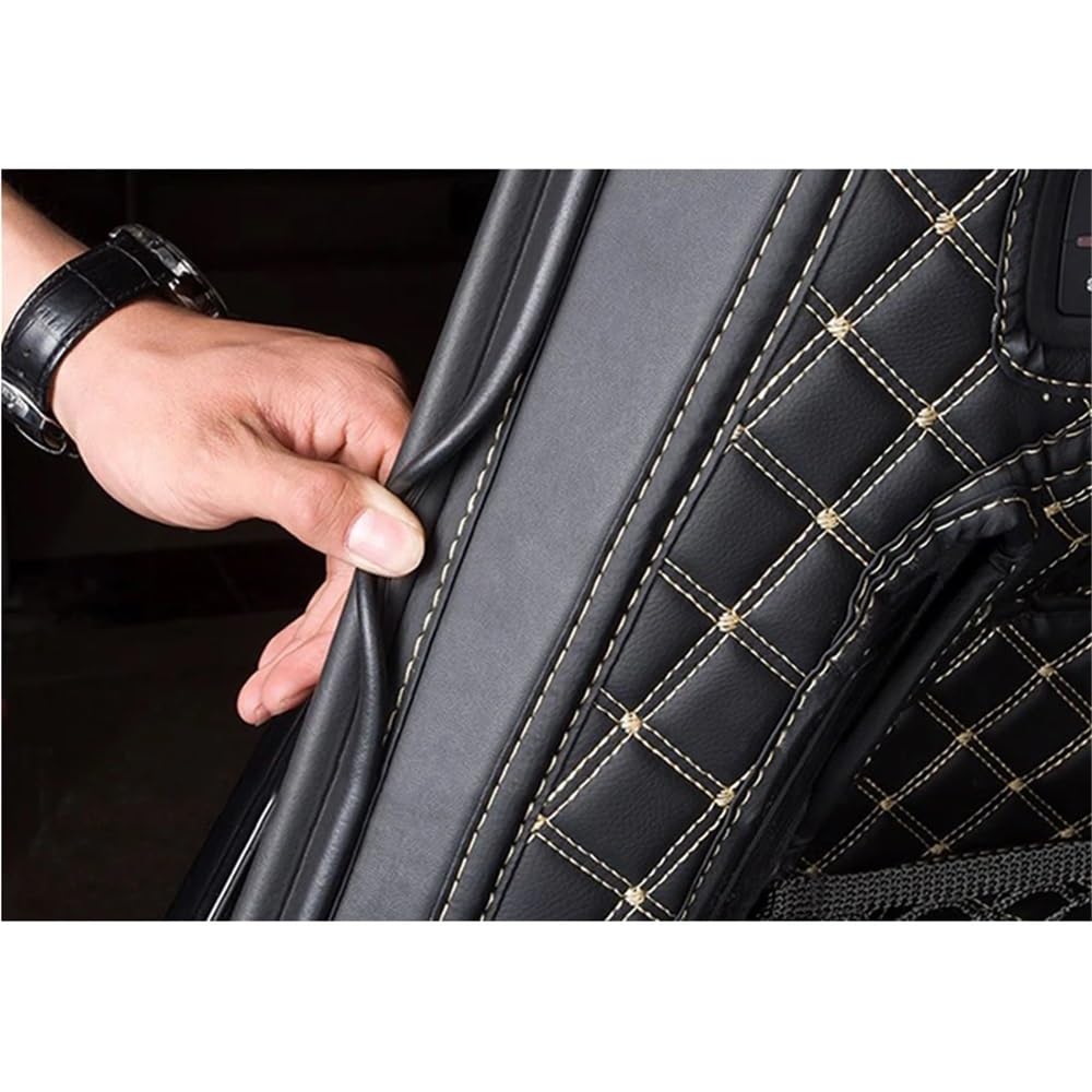 Tappetino baule auto Per Q7 7 Seater 2022 PU | Veicolo Bagagliaio Tappetini Carico Liner Accesorios(Black with red A)