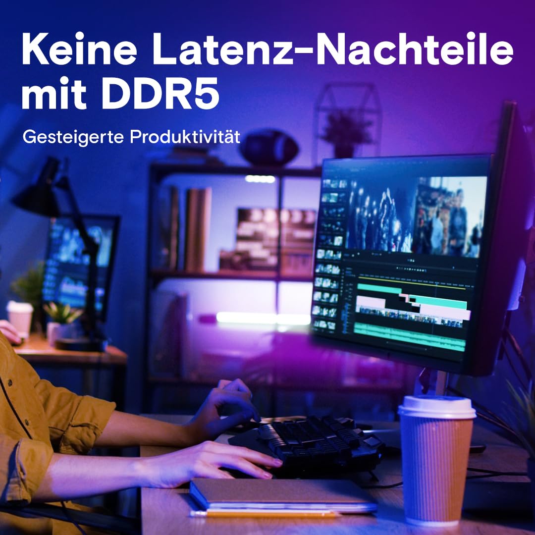 Crucial DDR5 RAM 16GB 5600MHz, PC Computer Arbeitsspeicher, (auch 5200MHz / 4800MHz) CL46 - CT16G56C46U5