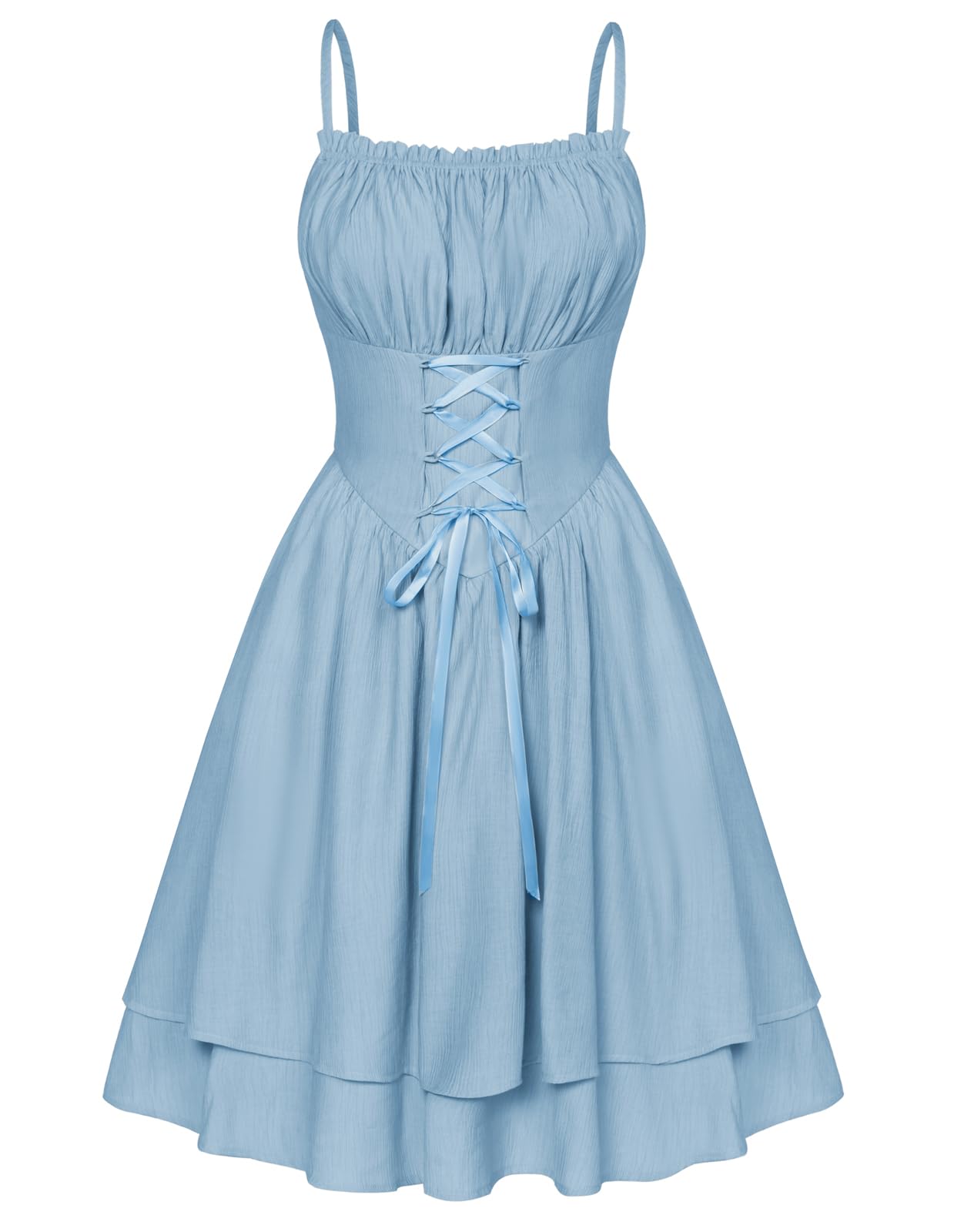 SCARLET DARKNESS Damen Viktorianische Corsagenkleid Spaghetti Hohe Taille Knielang Kleid