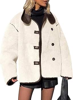 ジャケット・アウター aNO COLLAR VOLUME ECO FUR COAT AOWITH Faux Leather Jacket for Women with Faux Fur Collar