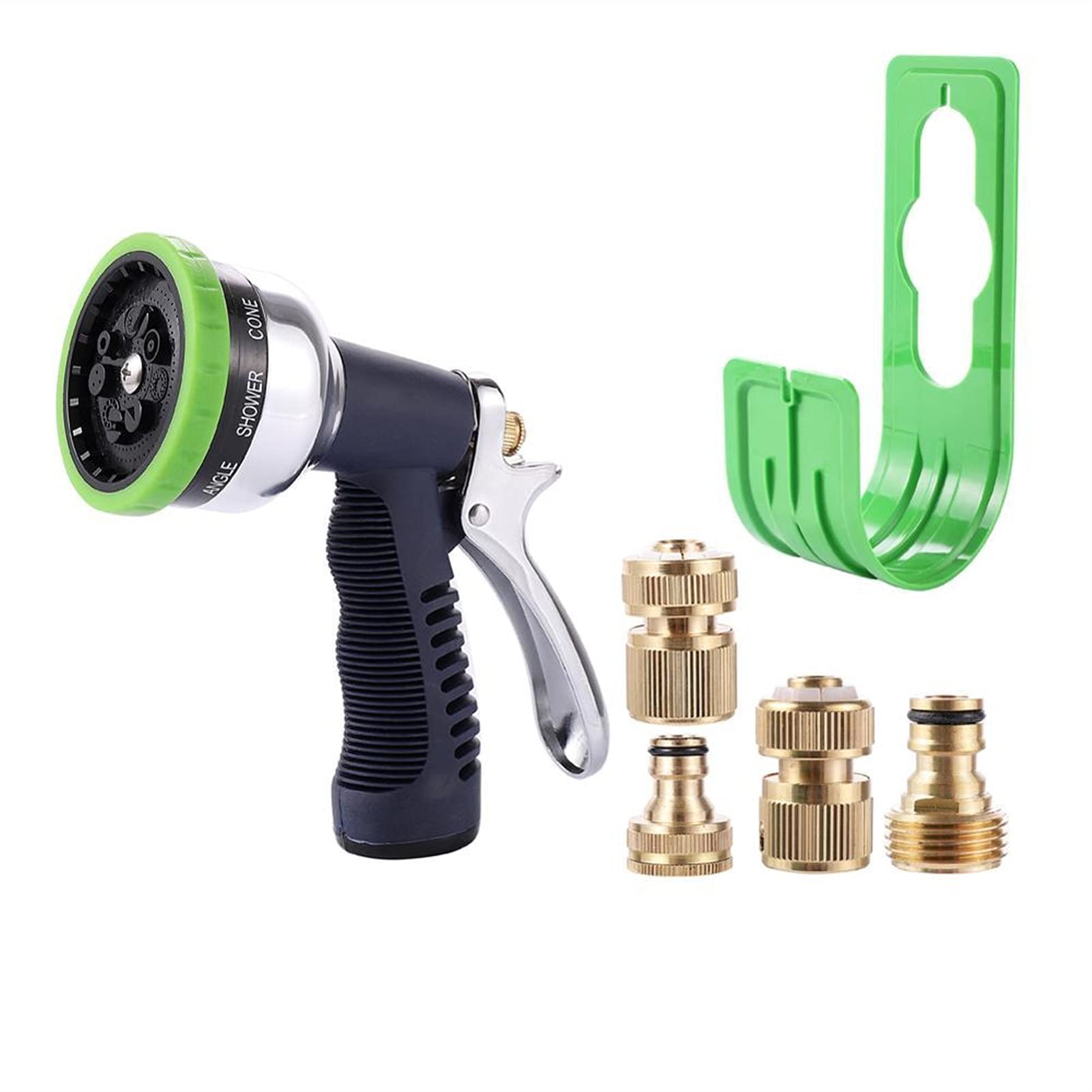 Adaptador de Conector de Manguera para Jardín,A Deua Portátil Ajustable de 9 Patrones,A Deua de Alta Presión con Conector Rápido, Pulverizador Deua para Jardín, Lavado de Coches Domésticos