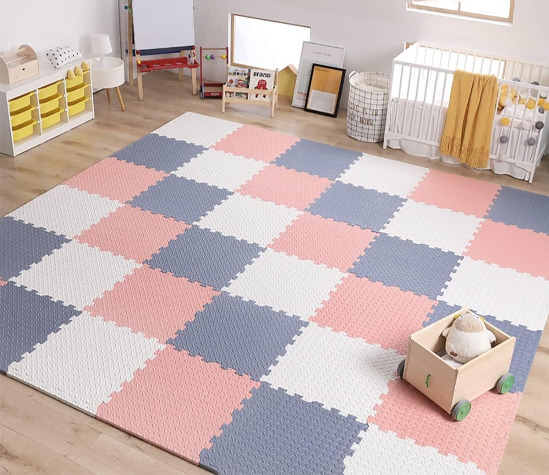 Puzzlematte Baby 18pcs, 30x30cm, Dick: 1,2cm, Fläche: 1,6m², bpa frei | Spielmatte Baby Puzzlematte, Puzzlematte Kinder, wasserdicht, rutschfest, ungiftig, unendlich erweitern, leicht zu reinigen