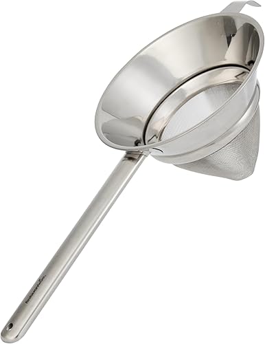 Miniatura 14 de Restaurantware Chinois - Colador de acero inoxidable de 11.8 pulgadas con malla extrafina para salsas, caldos, sopas, caldos, tamizado, herramientas