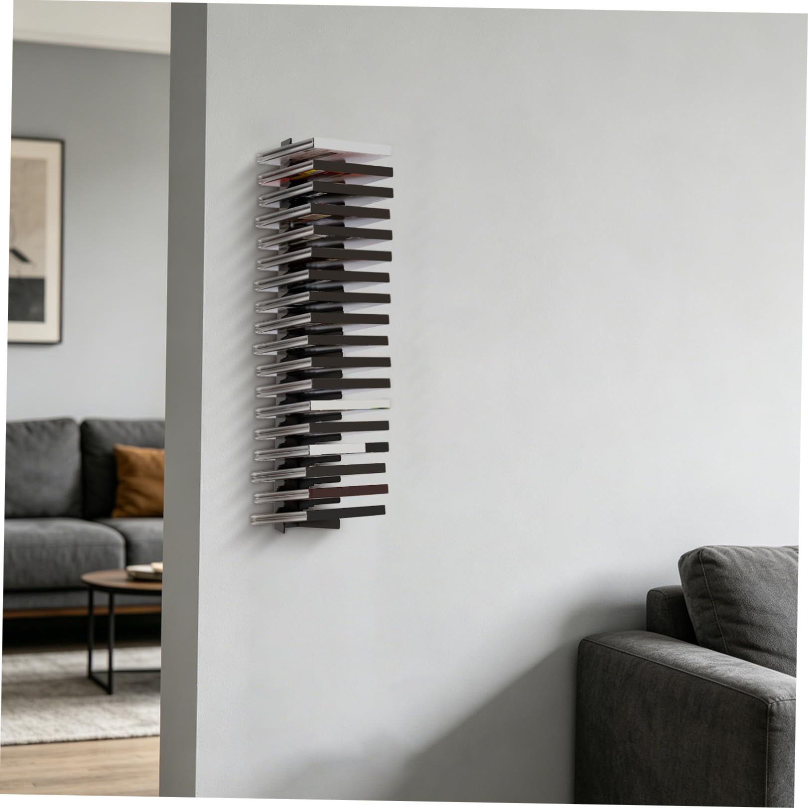 4 Piezas Soporte de Pared para Colección de Cd, Acero al Carbono