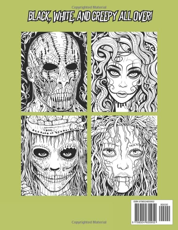 Dark Voodoo Beauty Horror Coloring Book for Adults: Black Magic and Witchcraft Zombie Designs. Intricate Creepy and Scary Gothic Fantasy Patterns for ... - Bind the Shadows with Your Brushes! image 3