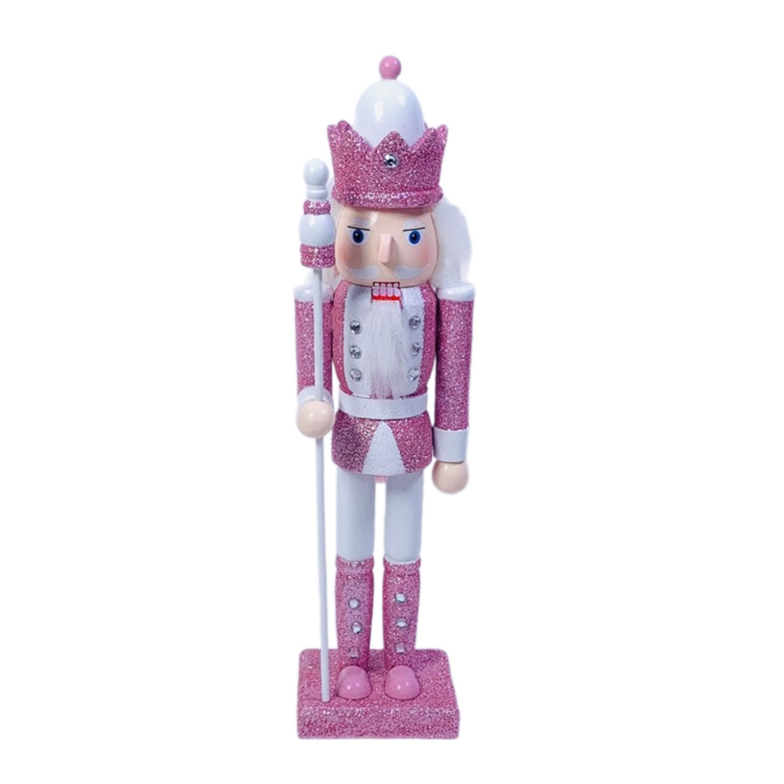 Hsioluted Portable Wood Nutcrackers Soldier 30cm Nutcrackers Soldier Artisanal Adornment for Warm Ambiances Creation Party Decoration