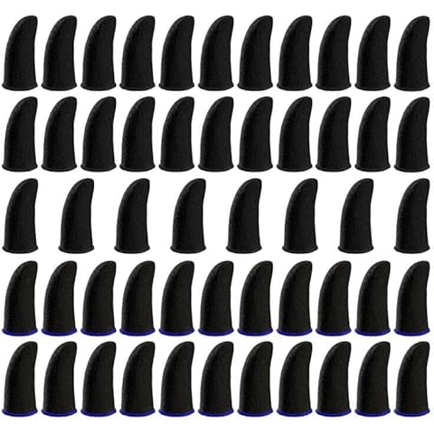 HALLEAST 48 Pcs(24 pairs) Finger Sleeves for mobile Gaming,Professional High Sensitivity Touch Screen Thumb Finger Sleeve Mobile Gaming,Anti-Sweat,Lightweight,breathable, Seamless pubg finger sleeve Cover