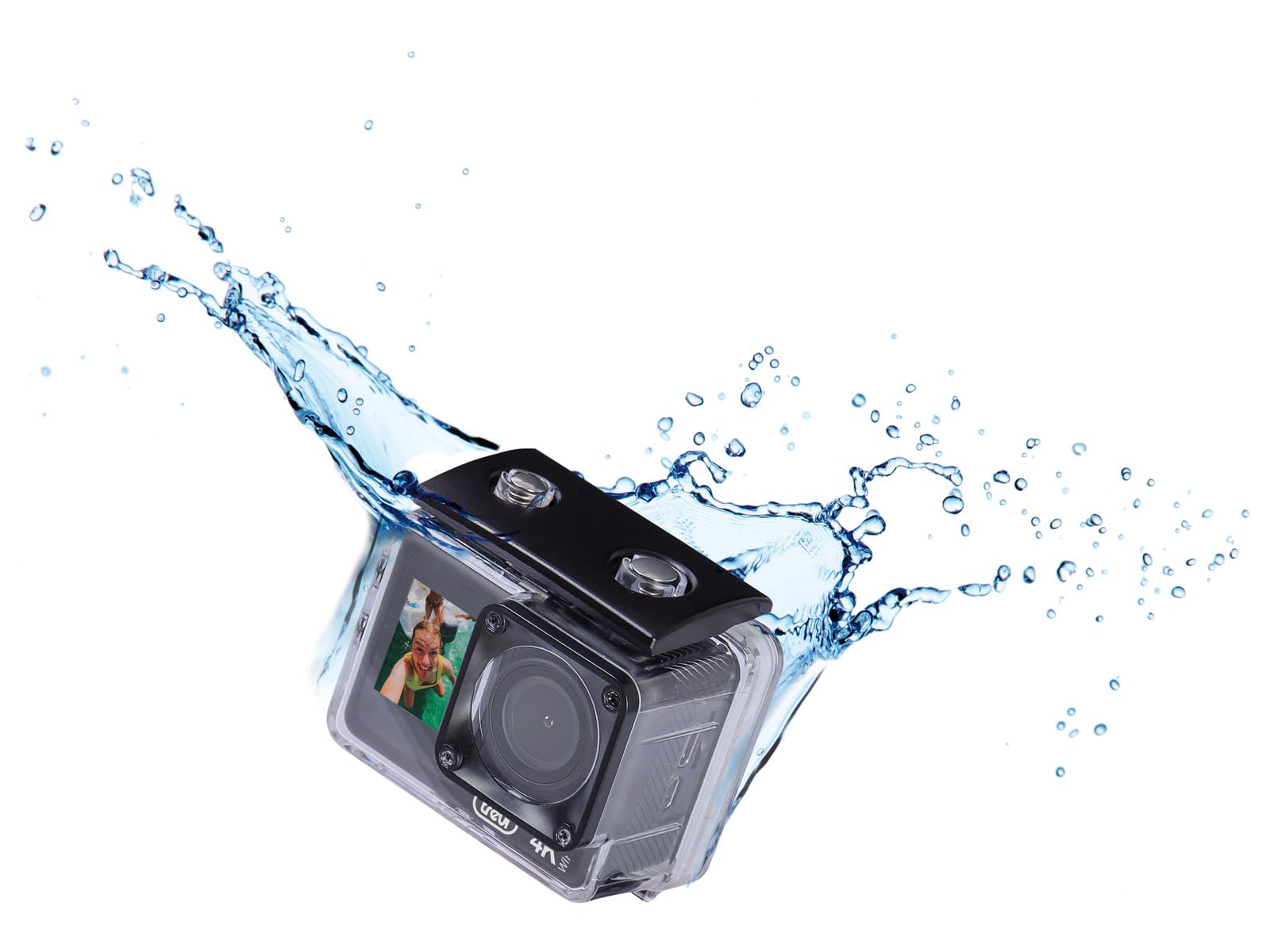 Trevi GO 2550 4K Videocamera action sport camera 4K Wi-Fi con doppio display, scafandro waterproof 30 metri, angolo di ripresa 360°, microfono incorporato, micro-HDMI e micro SD, batteria ricaricabile
