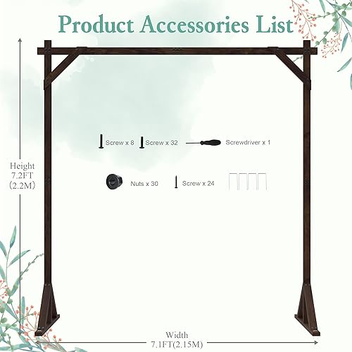 Miniatura 2 de Xiomot Arco de boda cuadrado de madera para ceremonia de boda, soporte de telón de fondo de madera para boda, fiesta de boda, propuesta, jardín,