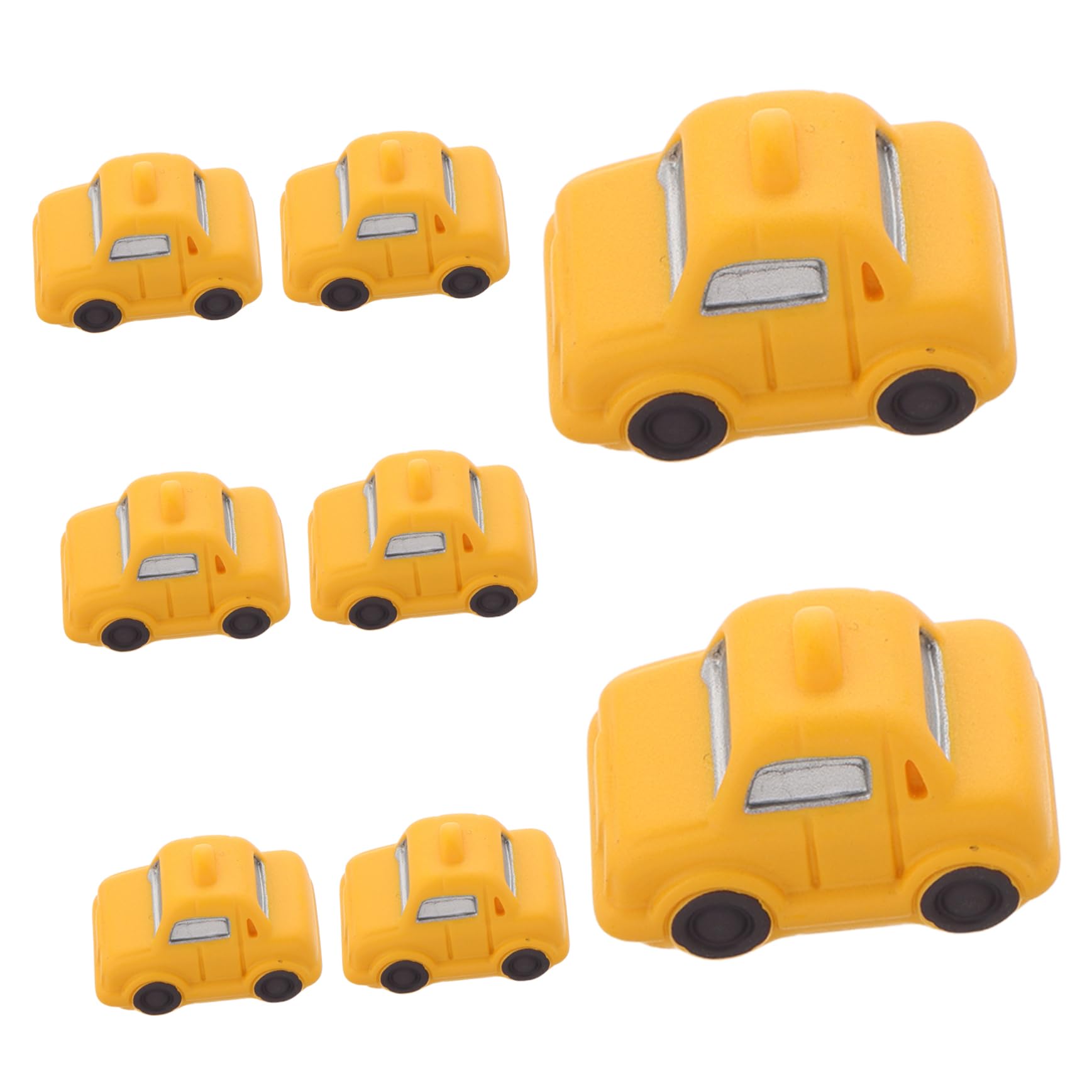 Luxshiny 8Pcs Taxi Figurines Creative Car Ornaments for DIY Decor Unique Miniature Vehicle for Home Office and Display