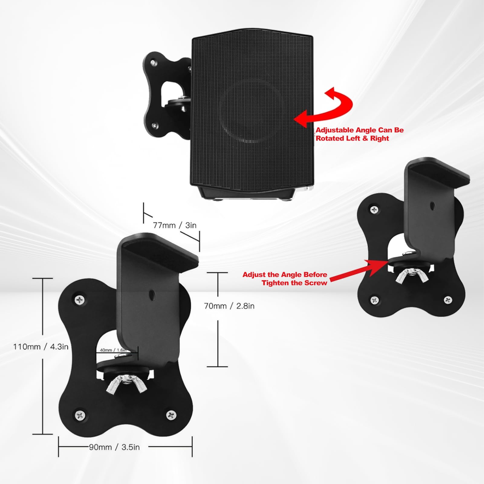 Annadue Soporte de Pared para Altavoz, Altavoces de Estantería Giratorios, Soportes de Montaje en Pared para HW Q990D HW Q990B HW Q990C HW Q930B HW Q930C SX Q990B Barra de Sonido