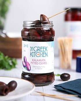 KORVEL Premium Green Pitted Chalkidiki Olives | Exceptional Appetizers, Essential Ingredient In Healthy Cuisine | Rich In Antioxidants And Fiber | Hand Picked Olives (290g / 10.2oz