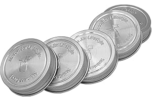 Mason Jar Lifestyle Stainless Steel Storage Lids with Silicone Seals for Regular Mouth