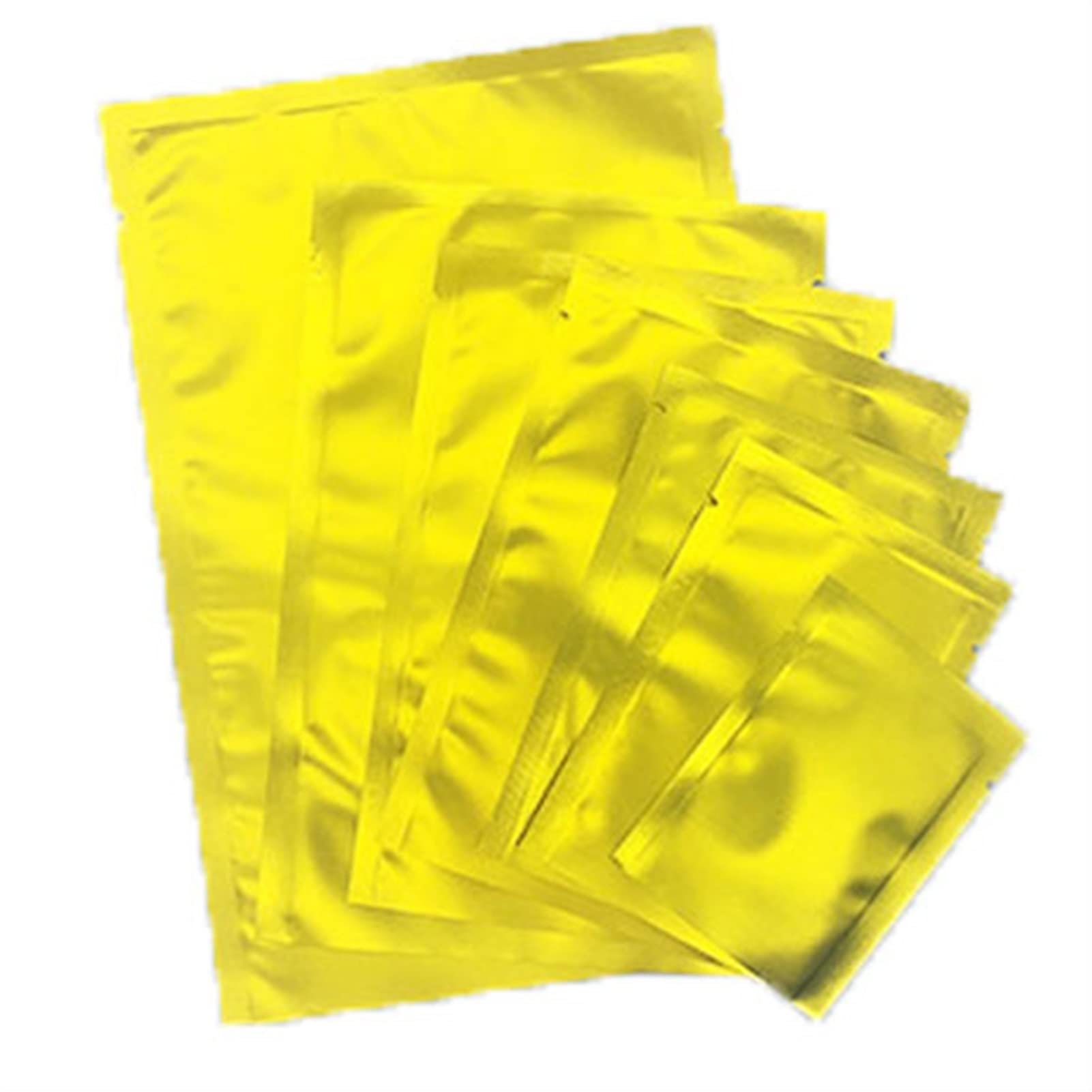 Bolsas de Embalaje de Aluminio de Frente Abierto, Mylar Bags For Food Storage Heat Sealing Vacuum Gold Pack of 100 Multiple Sizes(20x30cm)