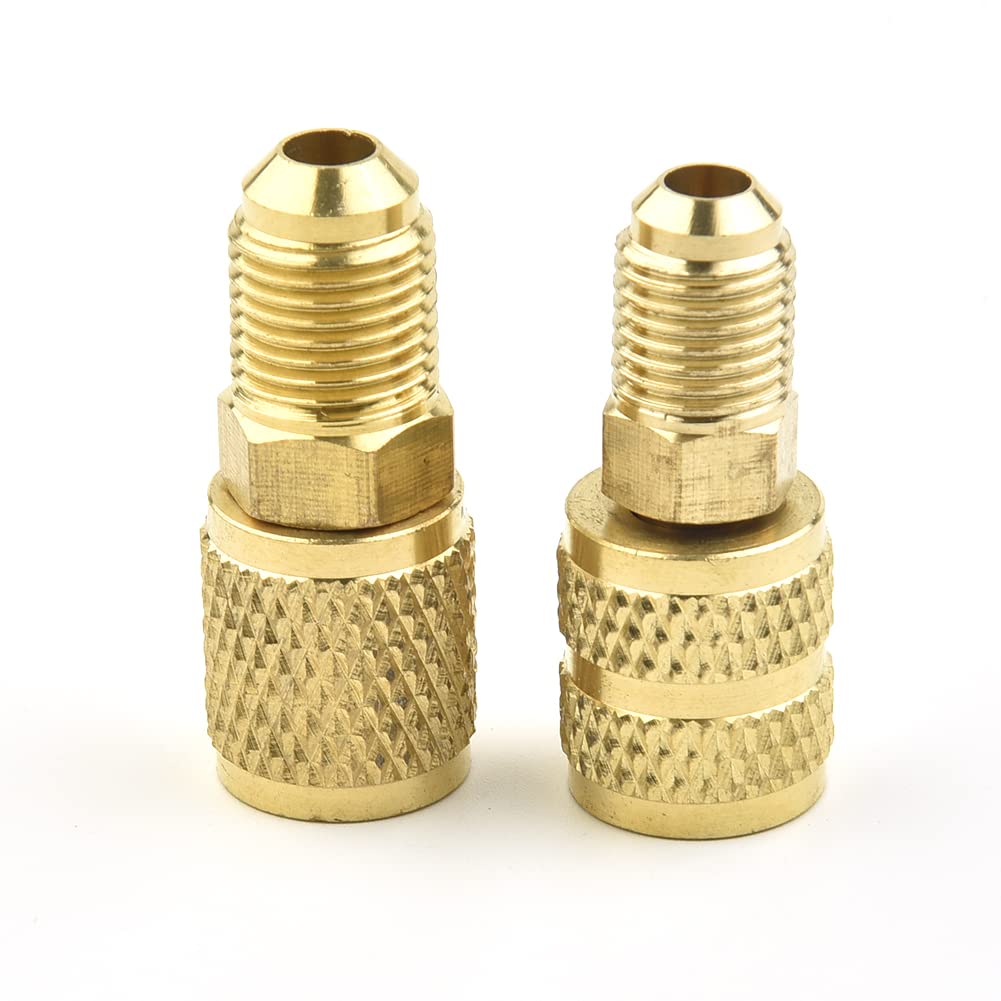 Adaptador R410A Adaptador SAE Macho De 1/4 Pulgadas A Adaptador SAE Hembra De 5 16 Pulgadas Con Roscas De Precision Para Bomba De Vacio Dedividido R410a