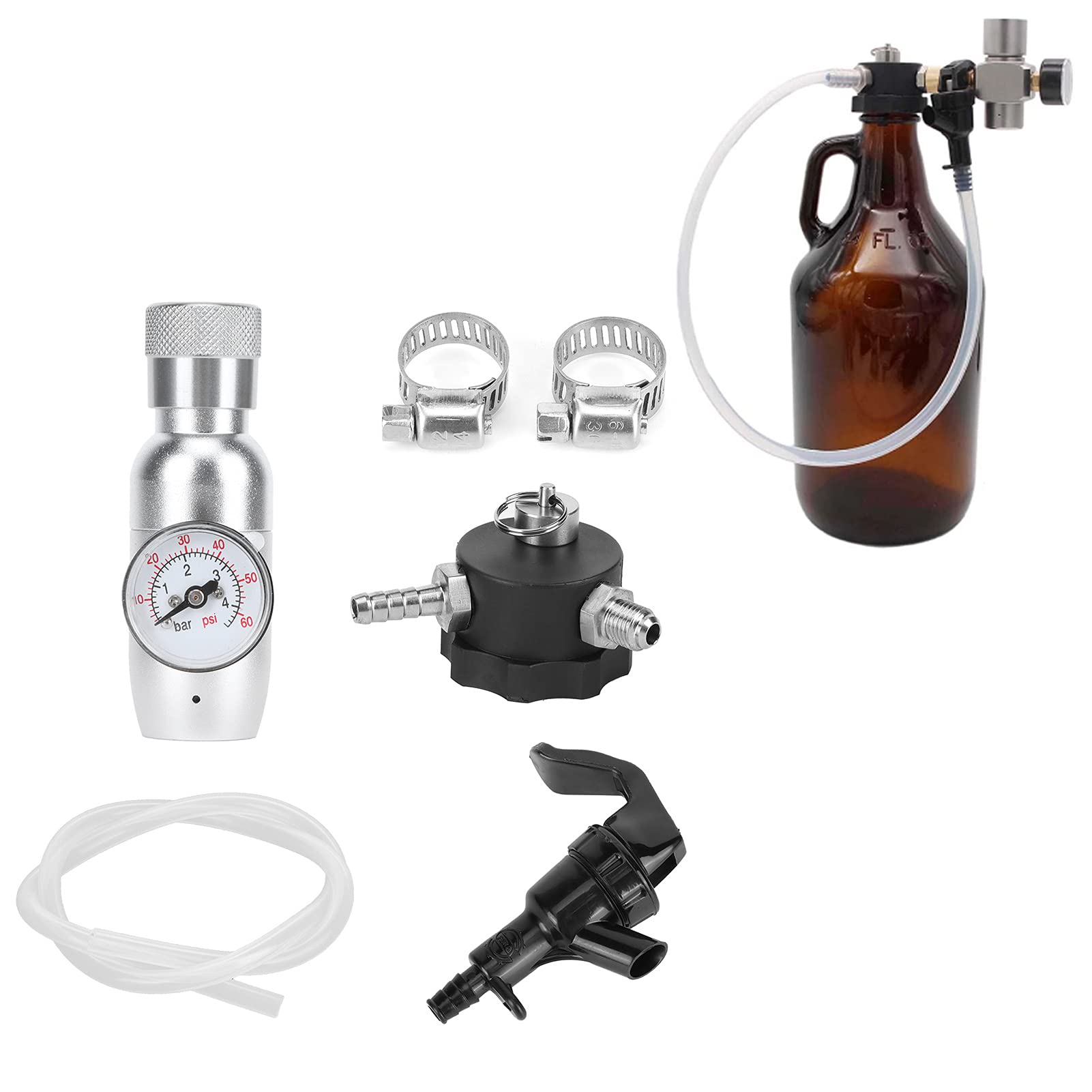 Grifo De Cerveza, Dispensador De Grifo De Cerveza, Regulador De CO2, Kit De Grifo Dispensador De Cerveza De Acero Inoxidable, Equipo De Barril De Cerveza Casero Portátil, Accesorios Para Barril De Cer