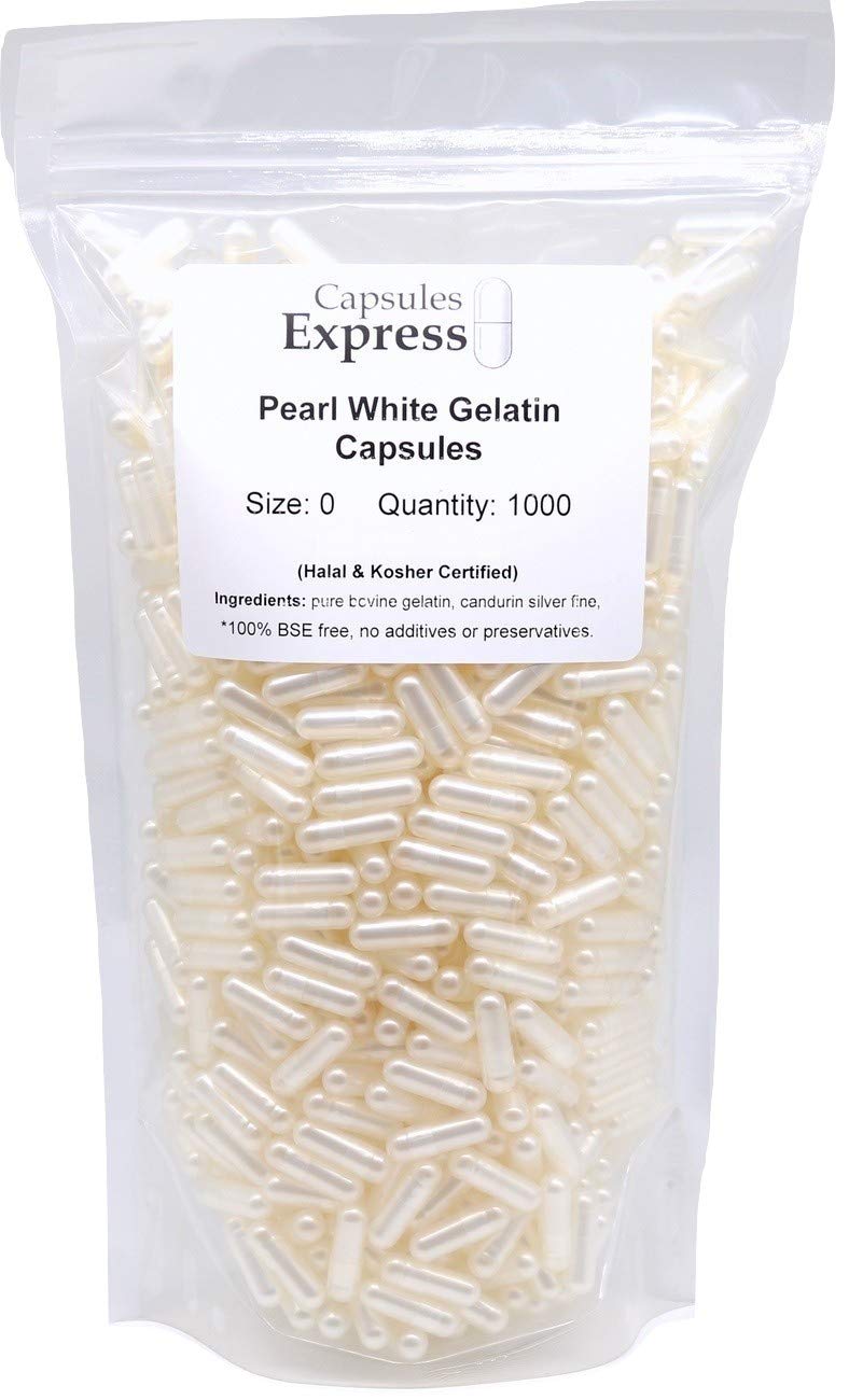 Buy s Express Size 0 Pearl White Empty Gelatin s 1000 Count Kosher and Halal Certified