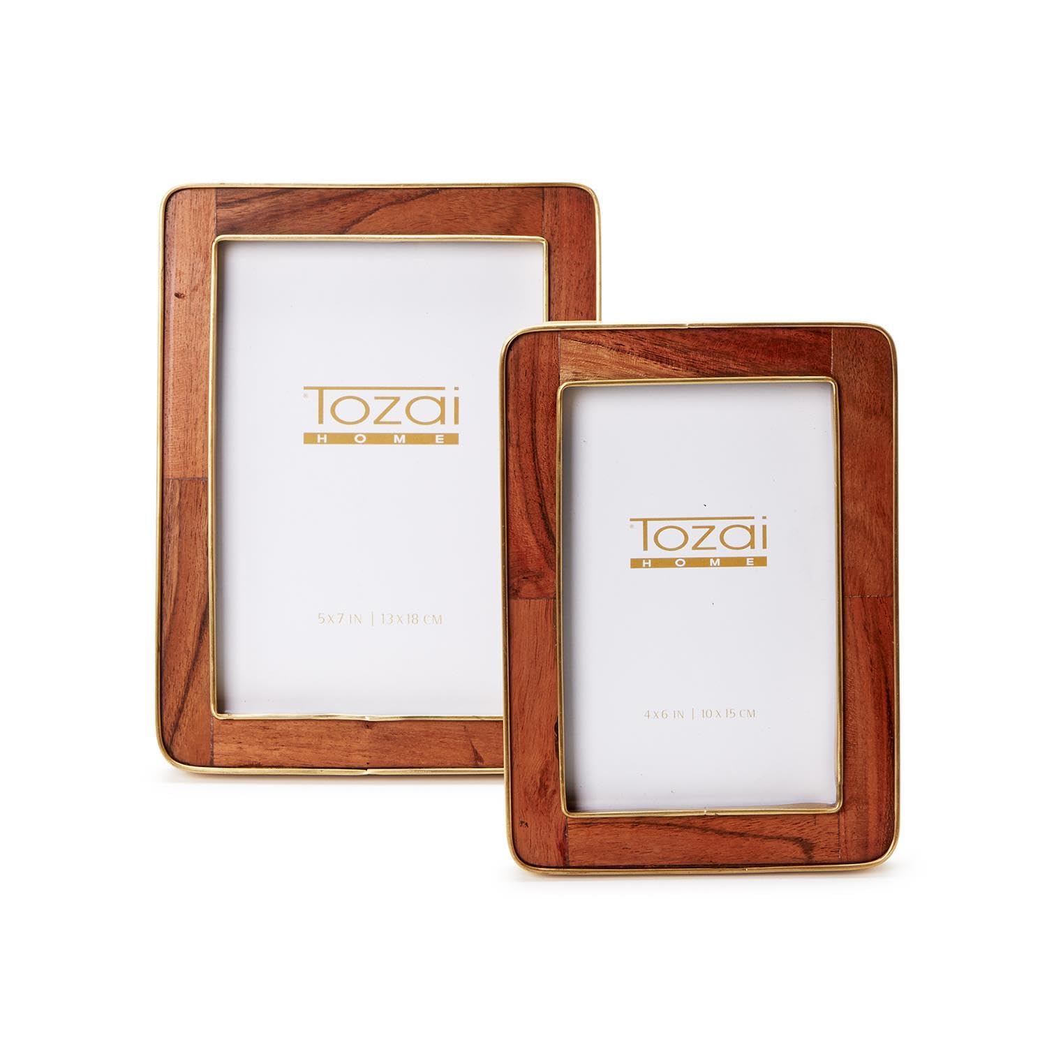Amazon.com - Tozi Nelson Set of 2 Rounded Edge Wood Photo Frame