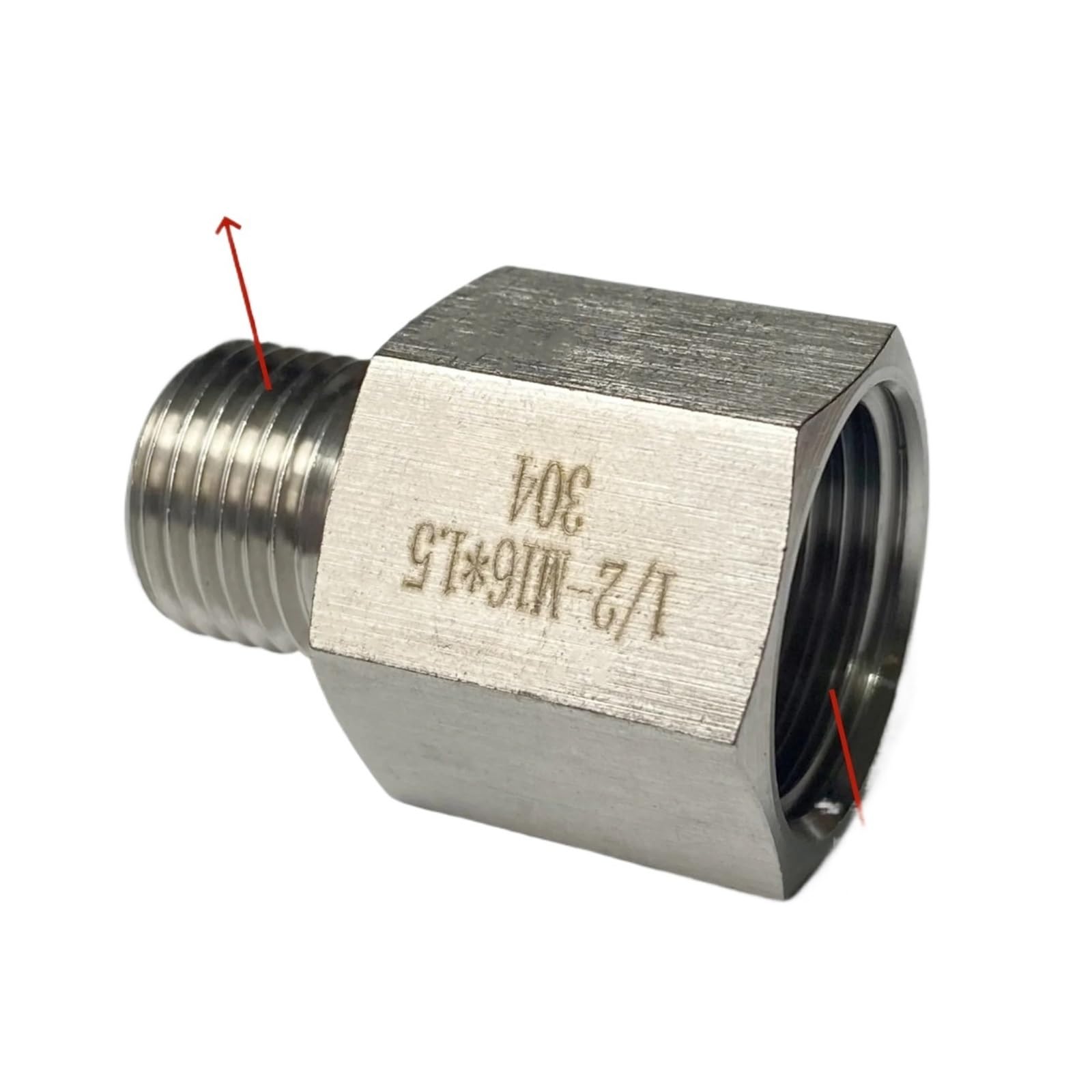 MQXFCZUX 1/2" BSPP Female to 1" BSPP Male 304 Stainless Steel Pipe Fitting High Pressure Connector Coupler MQXFCZUX