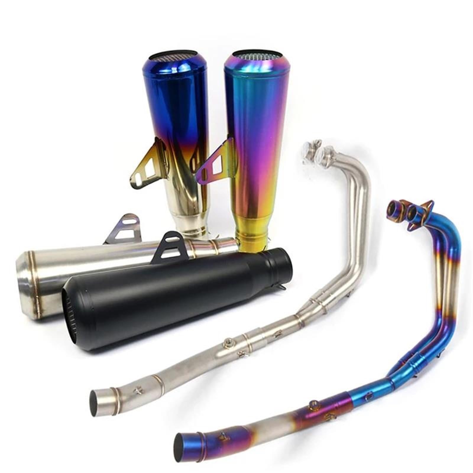 Tubo De Escape De Motocicleta Tubo De Enlace Central Delantero Sistemas Completos Piezas Modificadas para Y&amaha MT03 MT-03 YZF R3 R25(A-Colour)