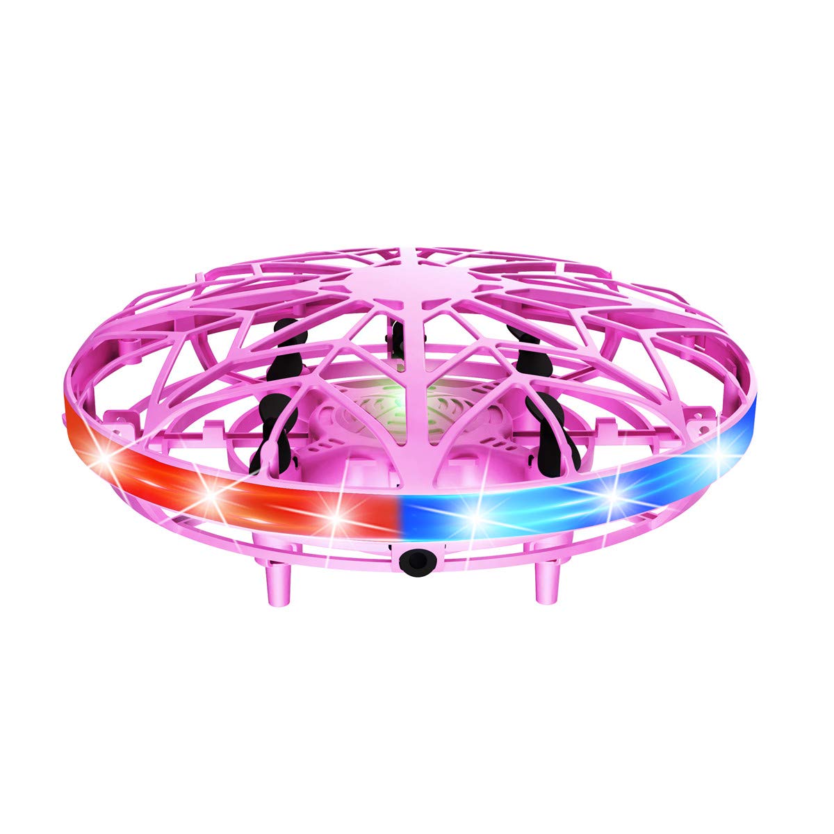 Akin UFO Mini Drone for Kids, Flying Saucer with LED Light Infrared Sensor Aircraft, Hand Controlled Induction Levitation Rechargeable Flying Toy for Christmas