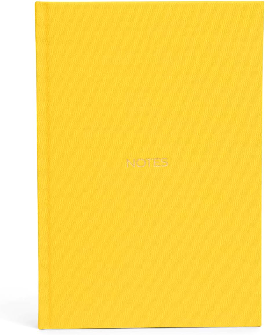 Linen Cover Hardcover Notebook, A5 Journal, Thick Paper, Home, School, and Office (Gold)